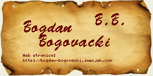 Bogdan Bogovački vizit kartica